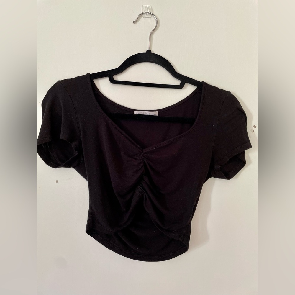 Antistar Black Cinched Crop Top (M)